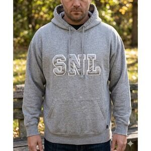 VTG 90s Roots Athletics SNL Hoodie XXL Gray Stitched Distressed Thrashed Grunge